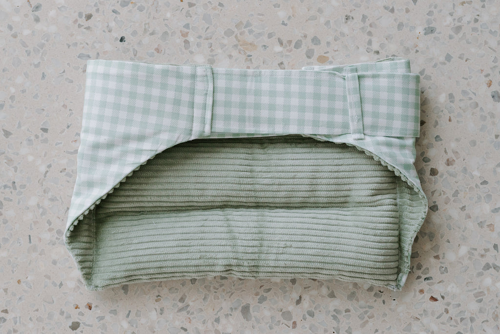 Wrap Around Belt Heat Pack — Sage Gingham