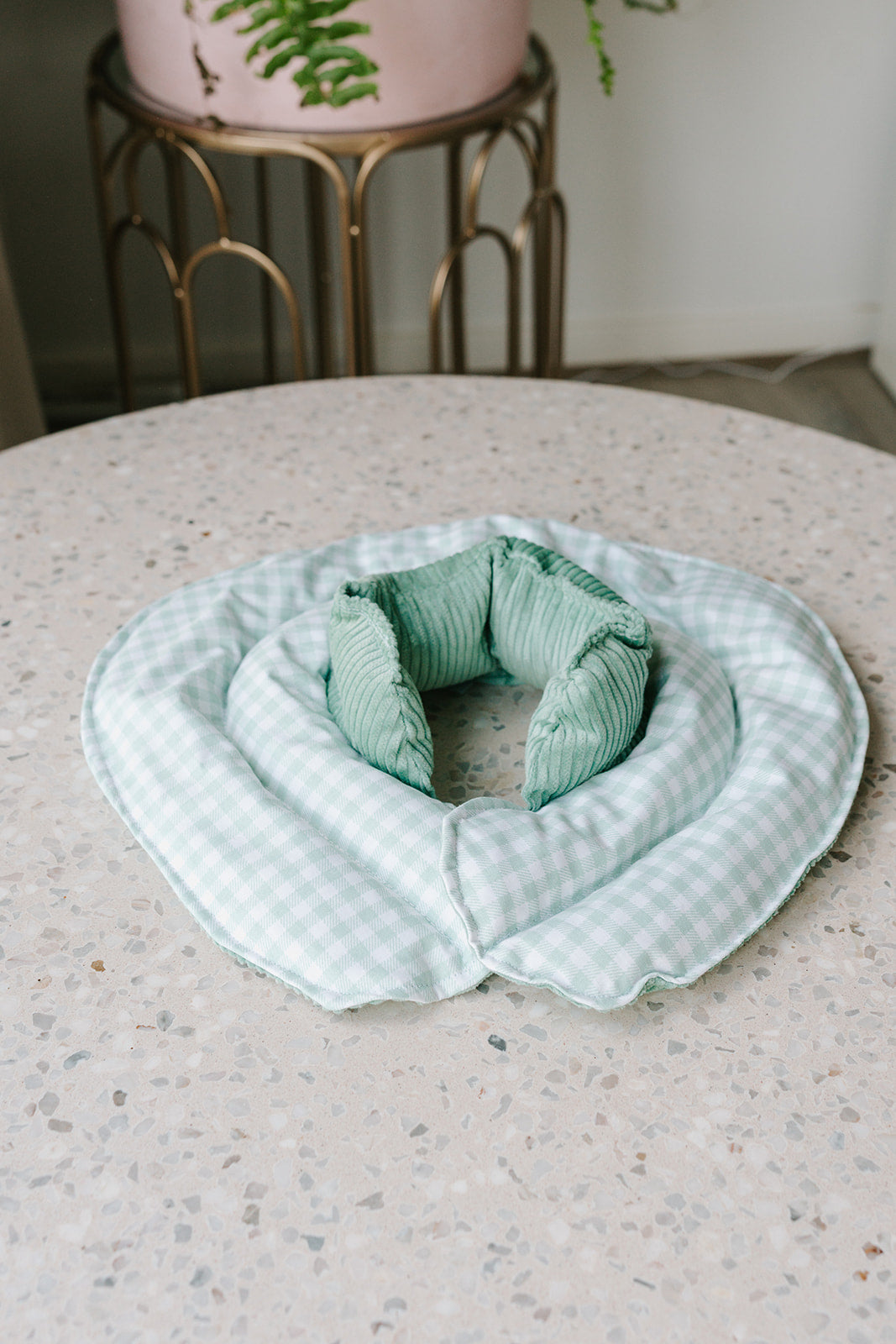 Neck & Shoulder Wrap Heat Pack — Sage Gingham